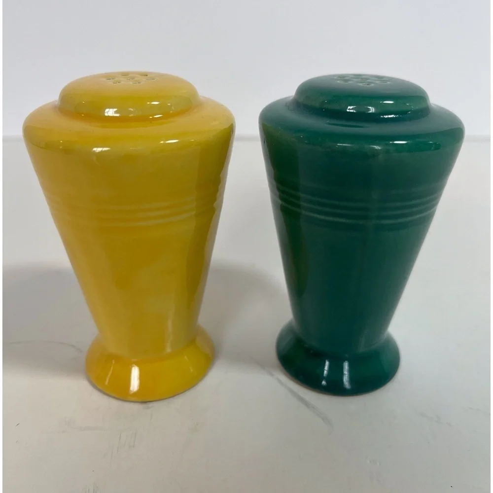 Vintage Homer Laughlin Harlequin Pottery Salt and Pepper Shakers